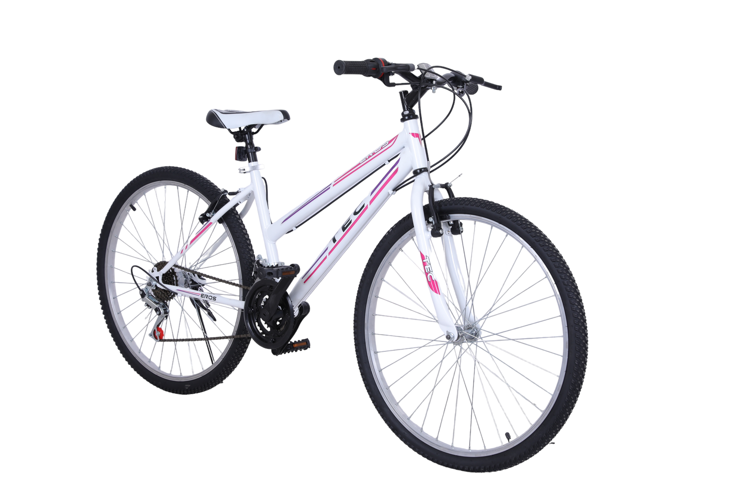 Bisiklet Vision Tec Eros 24" Jant 21 Vites Kadın Dağ Bisikleti Beyaz - Lila - Küçük Resim 3